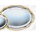 Oval Silver Plated Tray w/ Gold Border (8 1/2"x12 1/2")